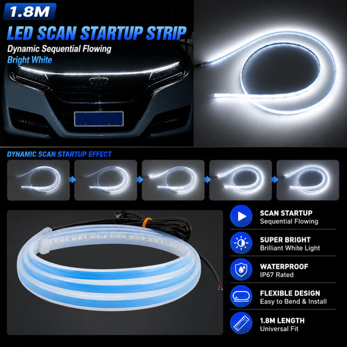 White scan startup car - white,