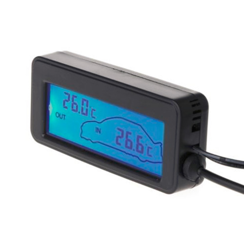 Car inside outside - outside, thermometer