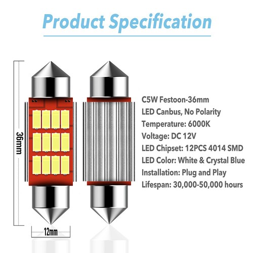 Car festoon white - festoon,