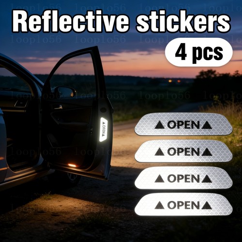 4pcs white car door reflective - 4pcs,