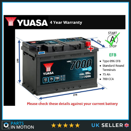 Efb car battery - efb, fits