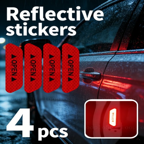 4pcs red car - car, reflective